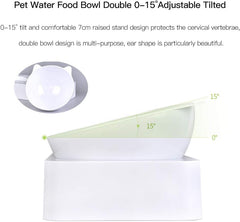 Marchul cat bowls set feeding mat illustrates floor protection and stable feeding.