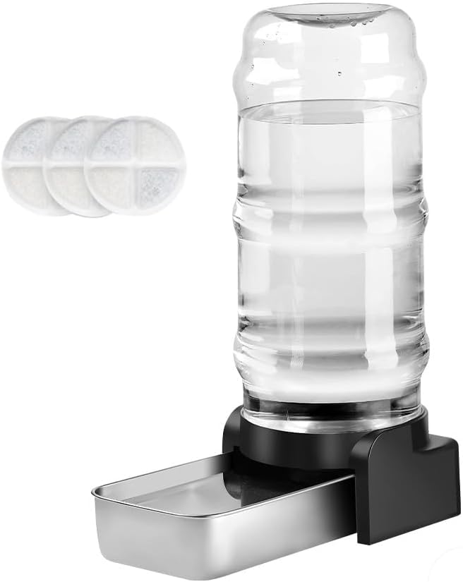 Marchul dog water dispenser shows 2.3-gallon capacity for dependable hydration.