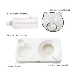 Marchul tilted cat bowl non-slip base keeps bowls steady during feeding.