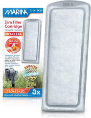 Marina Bio Clear cartridge overview highlighting zeolite ammonia reduction for goldfish tanks.