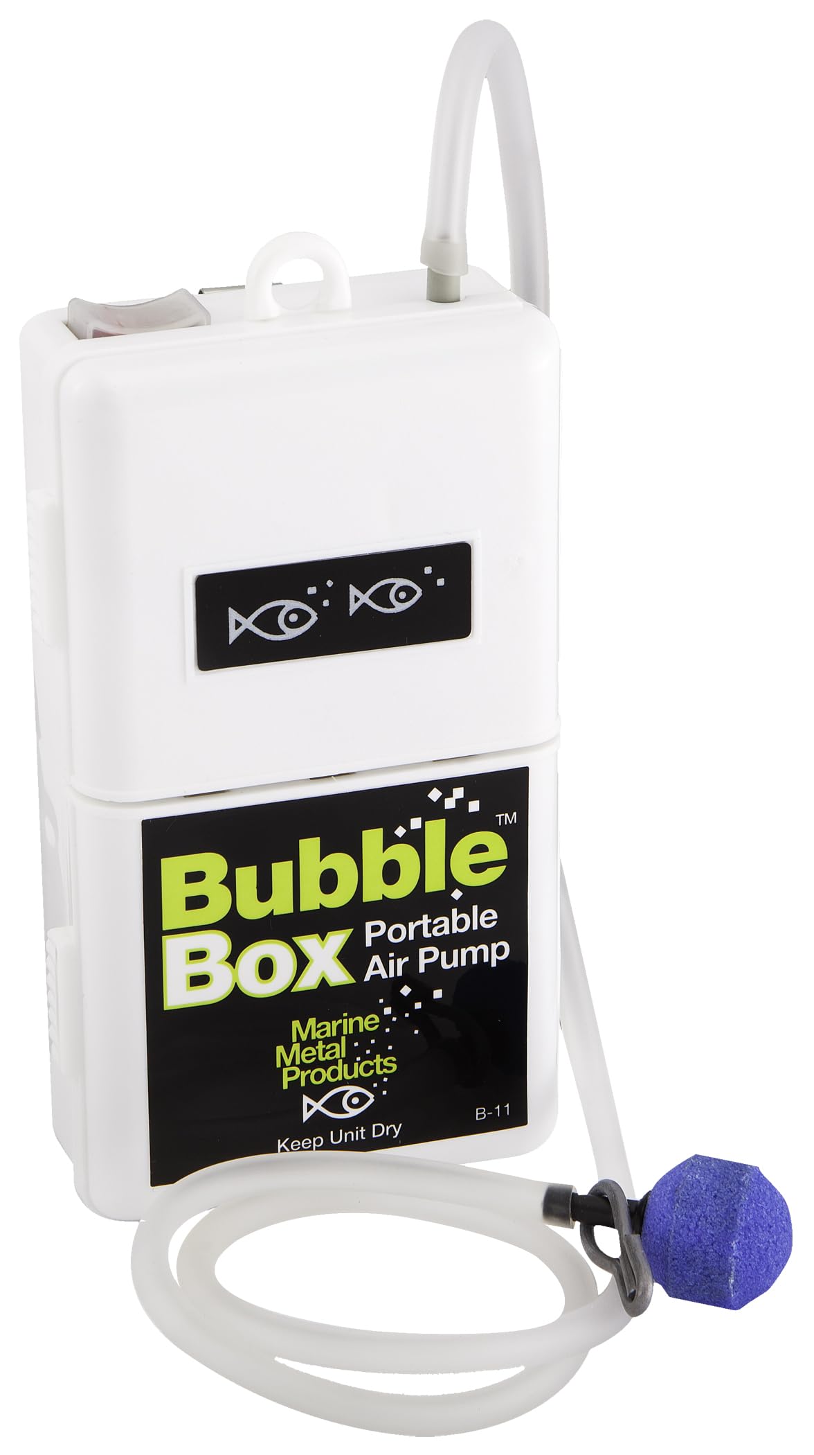 Marine Metal B-11 Bubble Box with dry box case keeps pump dry for reliable operation.