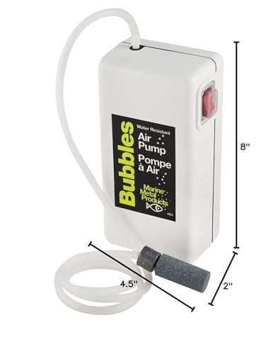 Marine Metal Bubbles Air Pump durable dry box case protects components during transport.