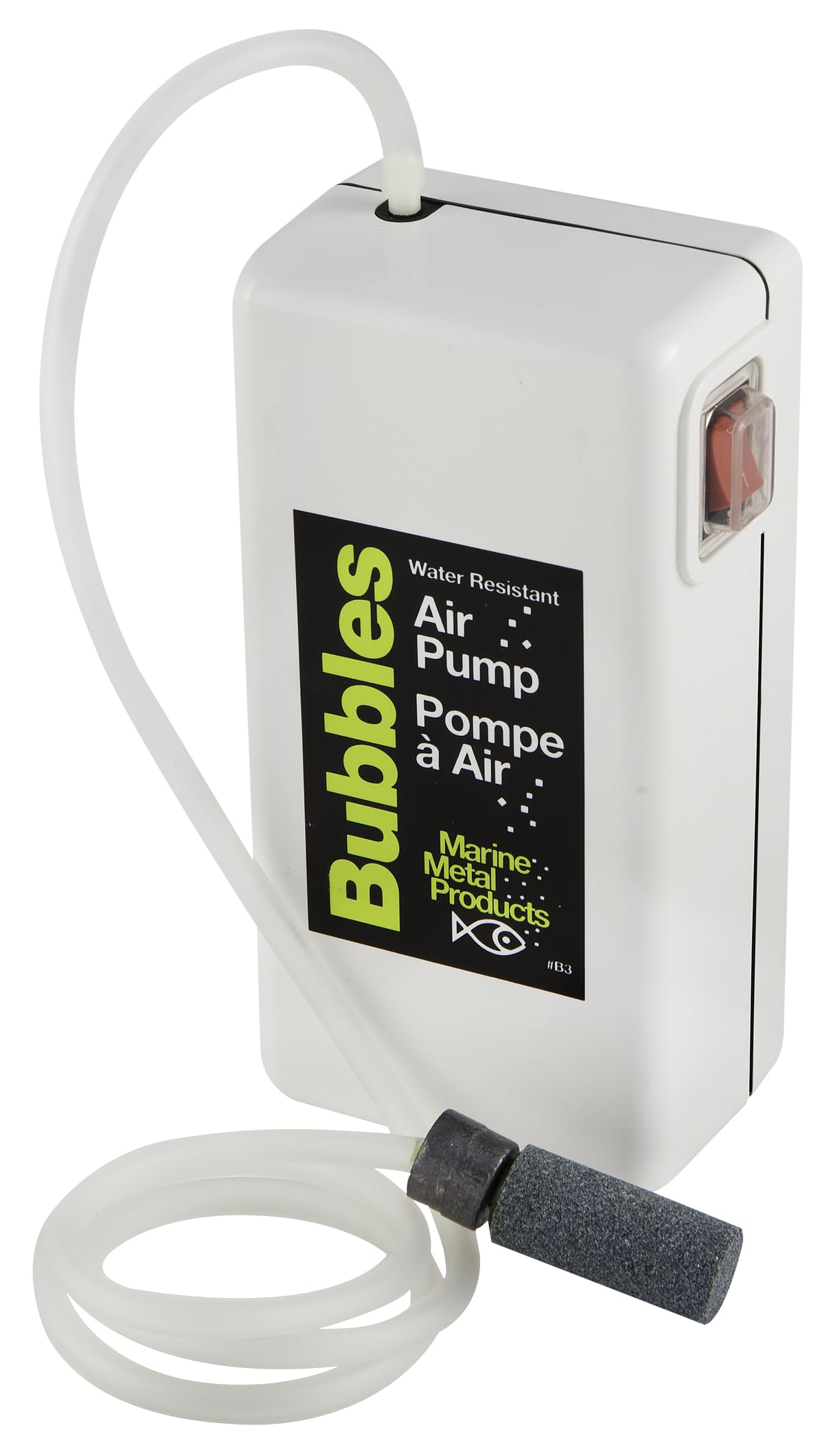 Marine Metal Bubbles Air Pump portable battery-powered design supports on-the-go bait care.