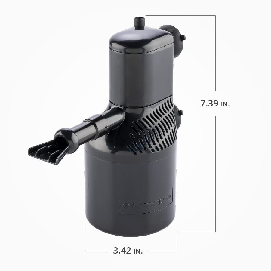 Close-up of Marineland Magnum 200 filter assembly for easy maintenance