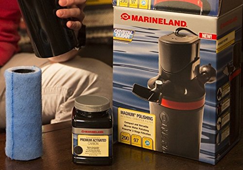 Marineland Magnum carbon and floss media offer versatile chemical and mechanical filtration.