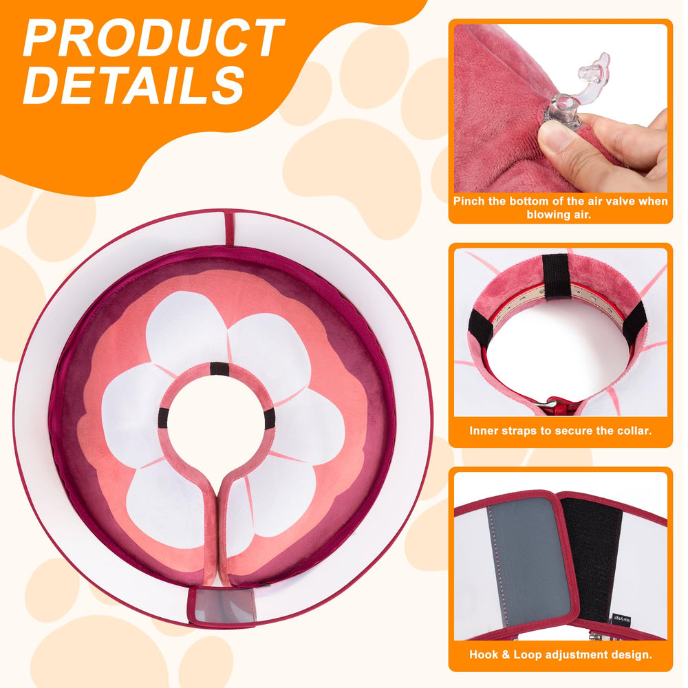 Mariyago inflatable cone with adjustable strap provides secure fit on any dog