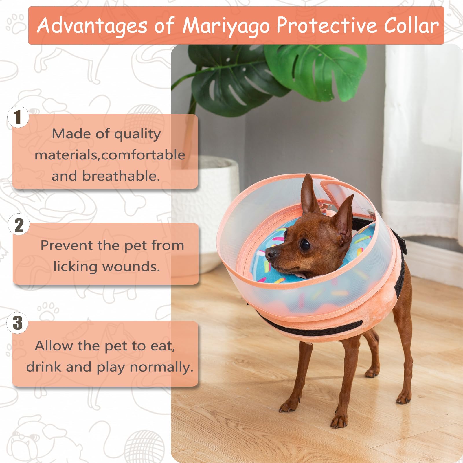 Mariyago inflatable-dog-cone-blue-adjustable-buckle for snug fit