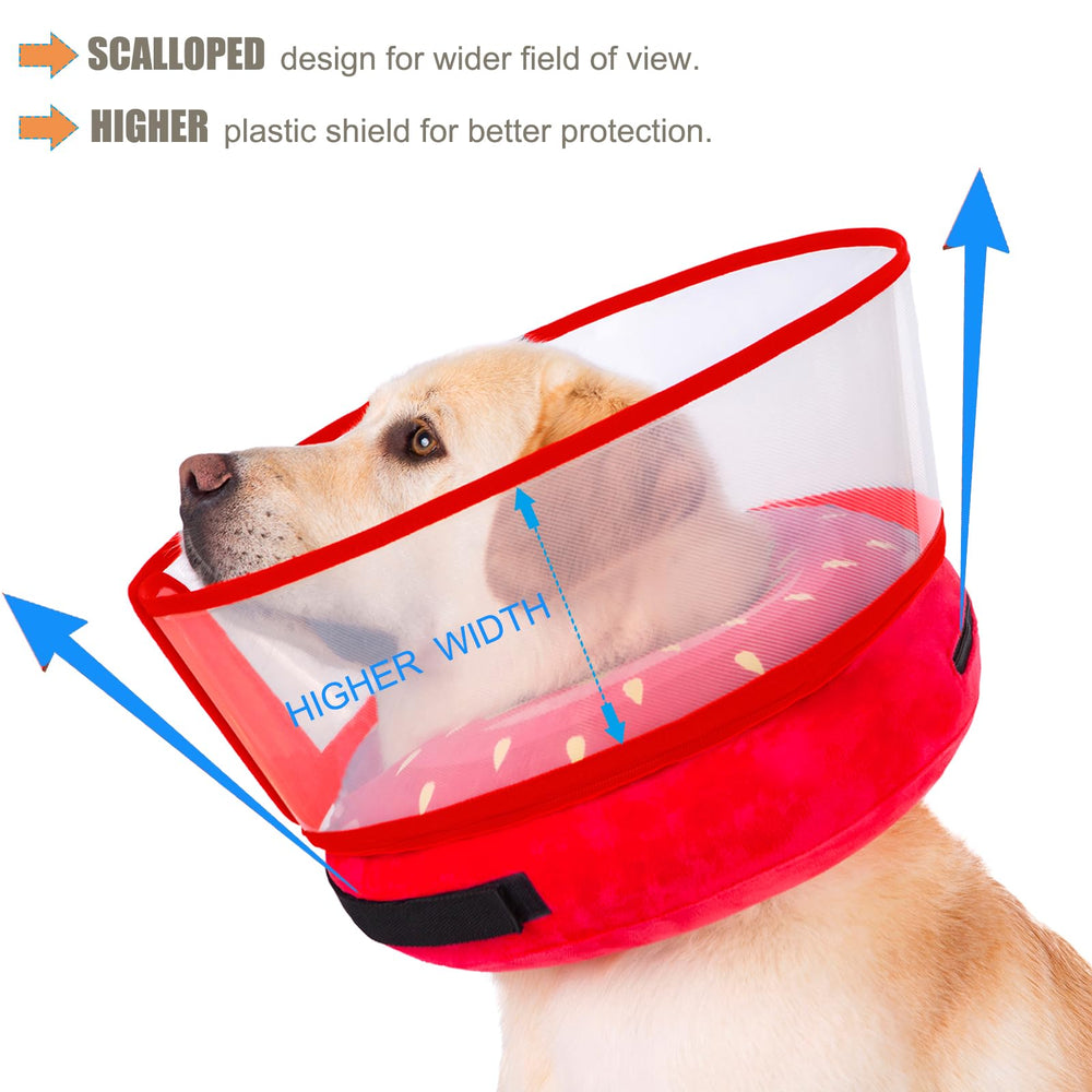 Mariyago inflatable dog cone large strawberry outer cover for enhanced anti-lick protection