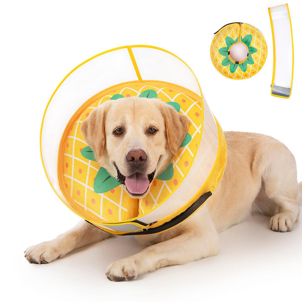 Mariyago inflatable dog cone pineapple outer cover extends anti-lick protection.