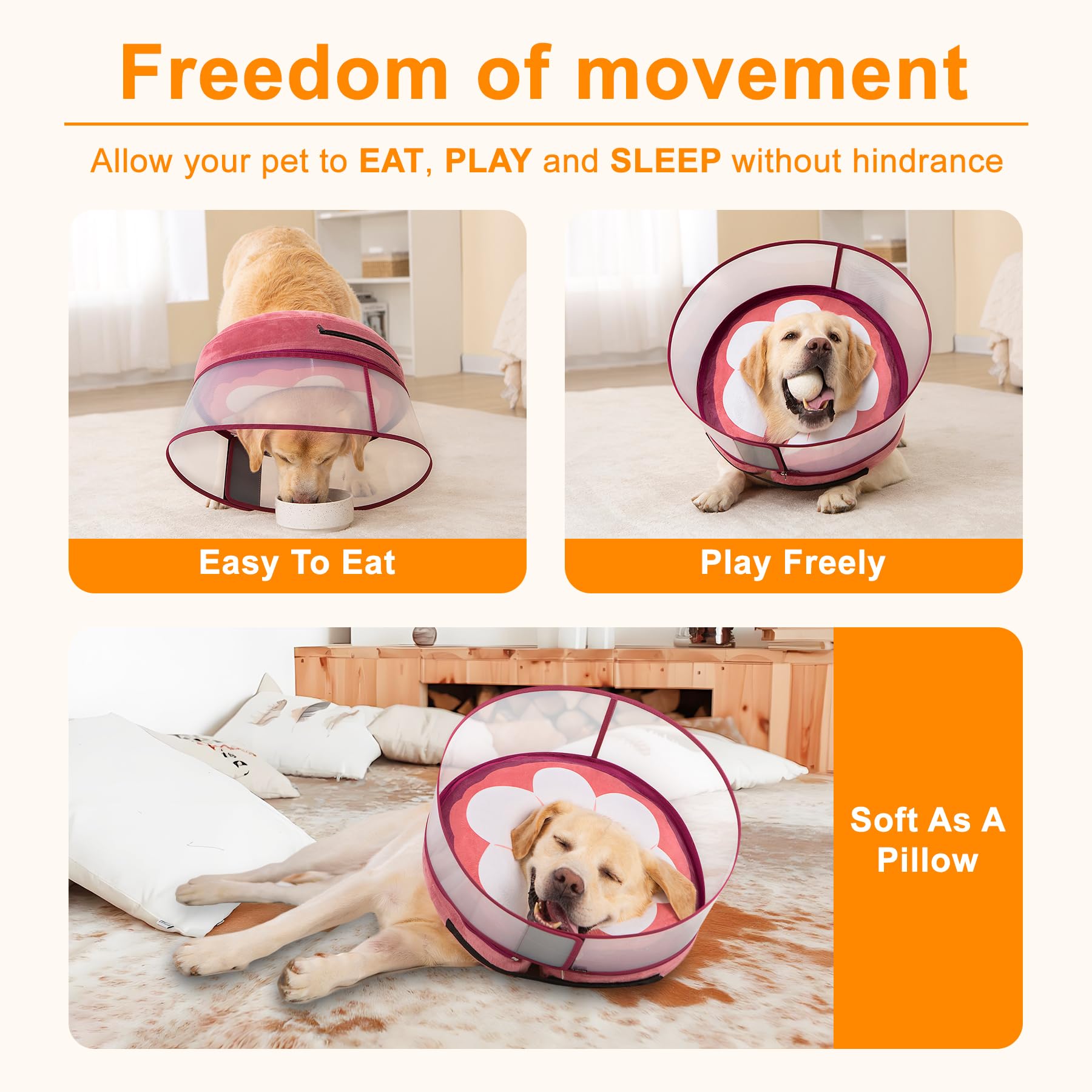 Mariyago inflatable-dog-cone soft breathable material supports comfortable rest after surgery