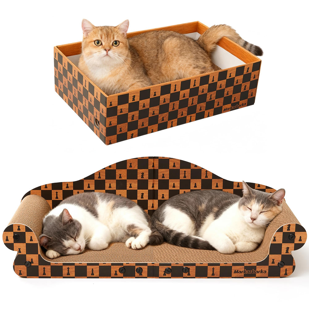 Markarbarka 2-in-1 cat scratcher couch large offers spacious lounging and safe scratching.