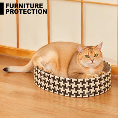Markarbarka cat-scratcher-pad top view demonstrates sturdy structure for long-lasting kitten scratching sessions.