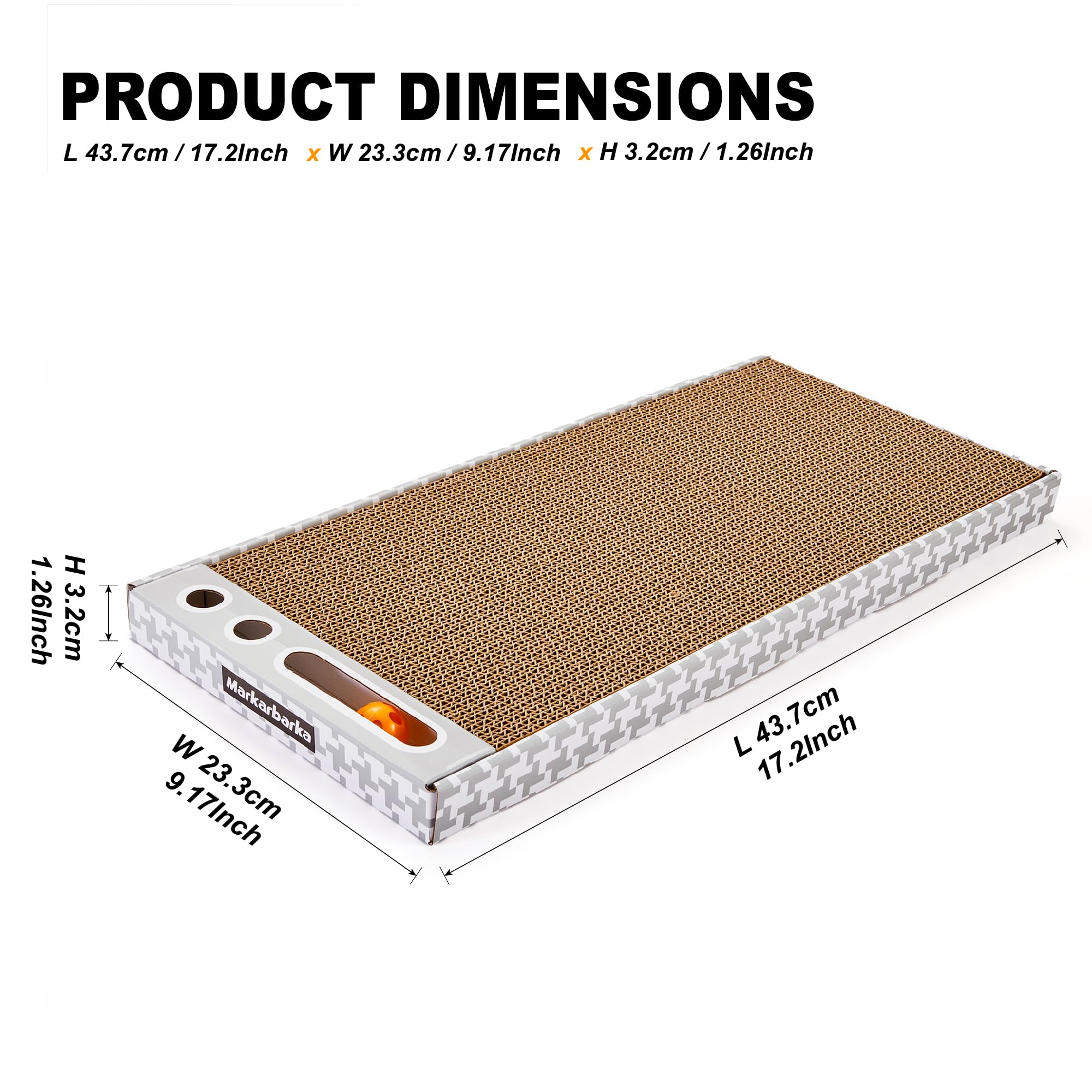 Markarbarka cat scratching board 3-pack rectangular boards, spacious surface for indoor cats.