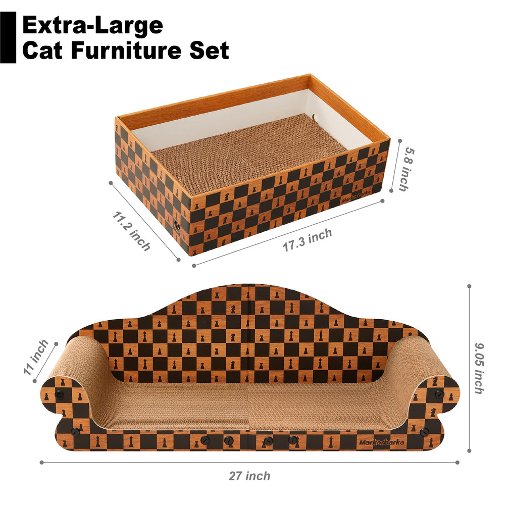 Markarbarka durable BC Flute cardboard image emphasizes long-lasting scratch surface for busy cats.