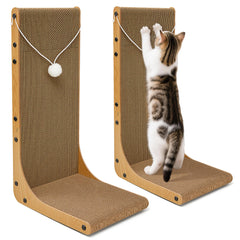 Markarbarka Value 2-Pack L-shaped scratcher side view demonstrates dual-use design for vertical or horizontal scratching