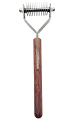 Mars Coat King dematting tool with wooden handle for comfortable grooming.
