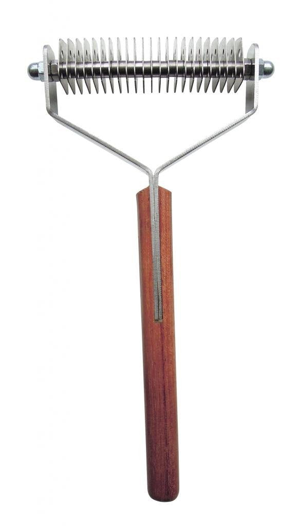 Mars Coat King double-wide dematting tool close-up for thick coats and efficient grooming