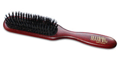 Mars Coat King Maxi Pin Boar brush side view shows comfortable beechwood handle grip.