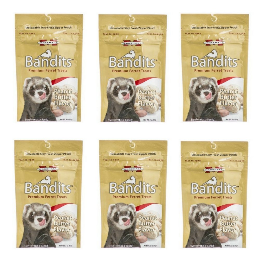 Marshall Bandits Peanut Butter Treats 6-pack for ferret enrichment and snacking