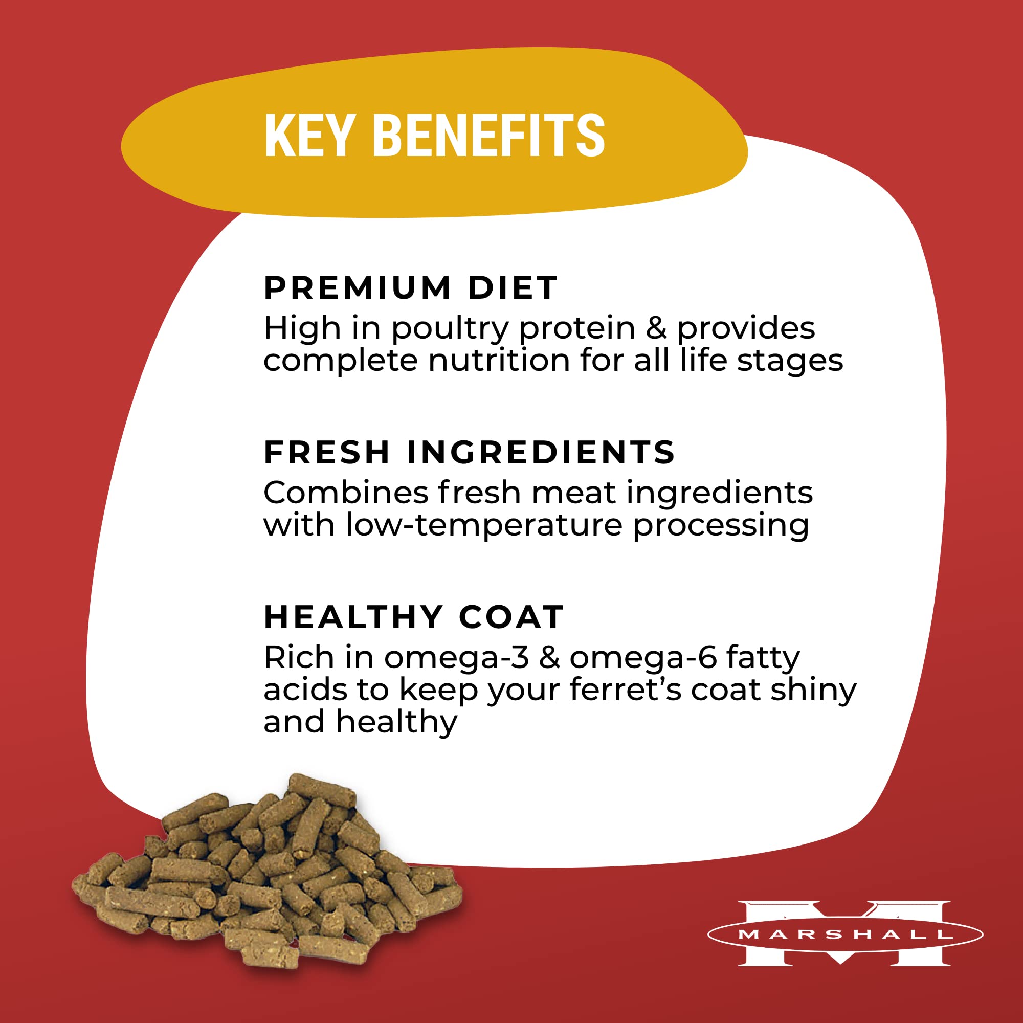 Marshall Pet Ferret Premium Diet 6lb serving bowl; convenient portioning for ferret meals.