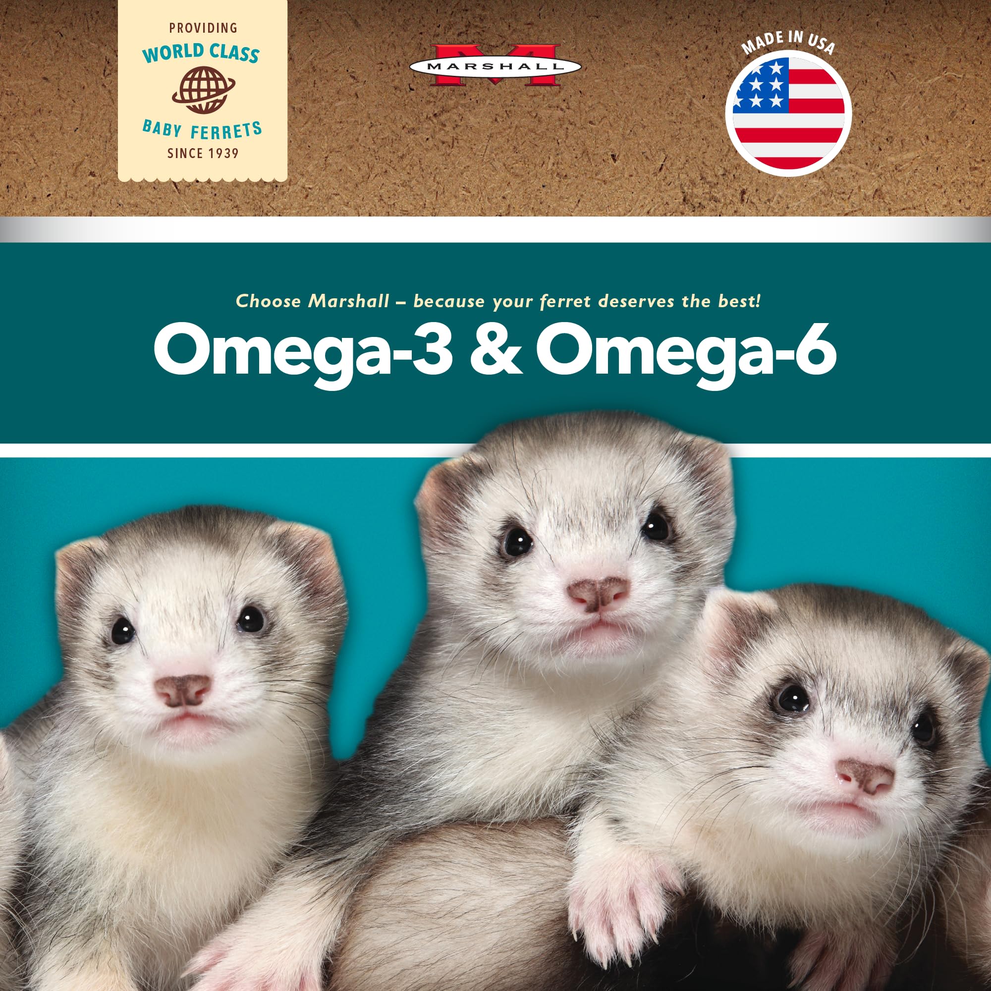 Marshall Pet Products Select Chicken Ferret Diet ingredients image highlights balanced nutrients for vitality.