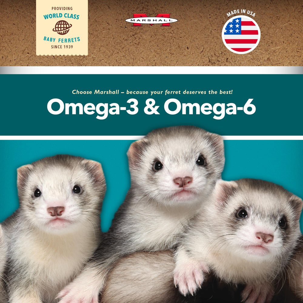 Marshall Pet Products Select Chicken Ferret Diet ingredients image highlights balanced nutrients for vitality.