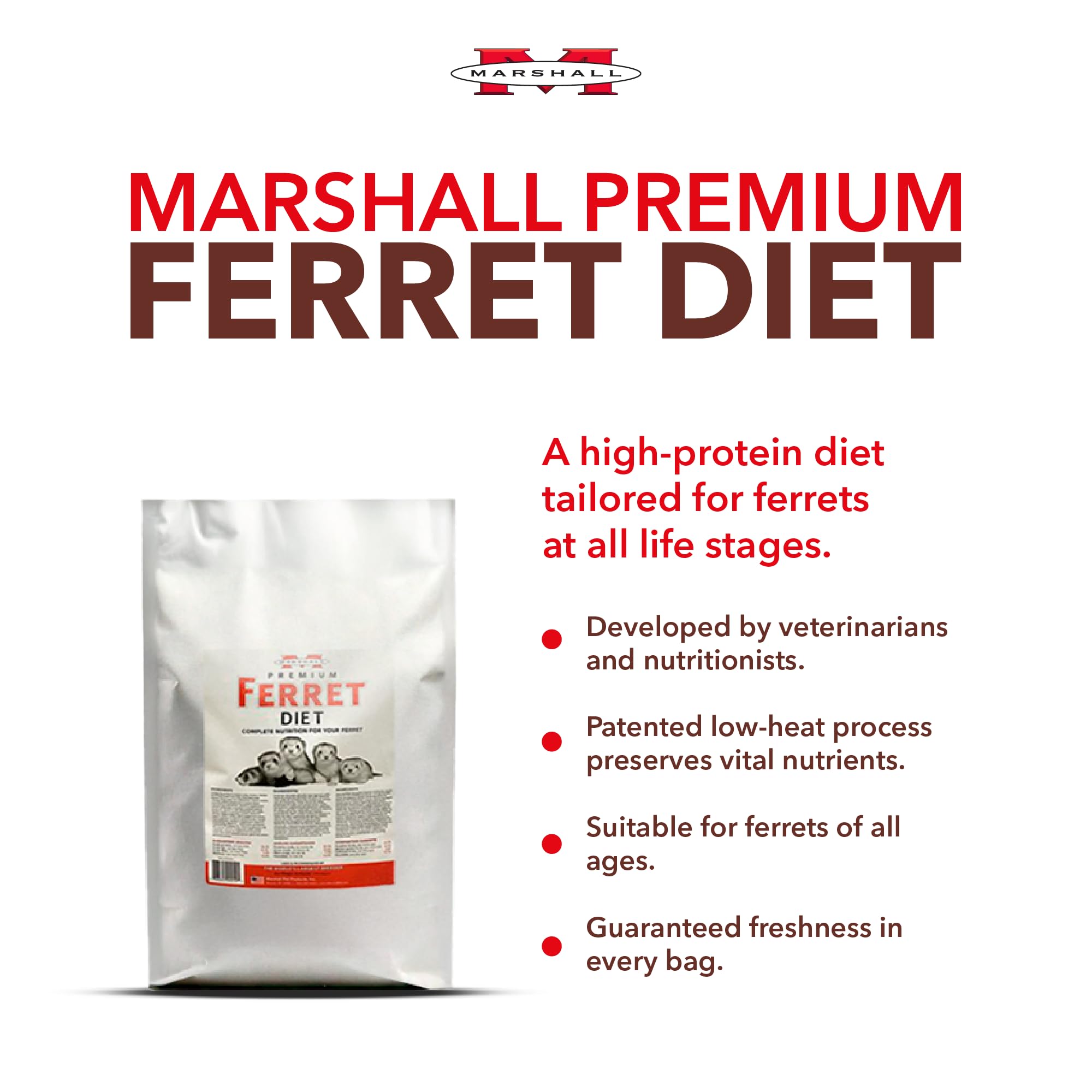 Marshall Premium Ferret Diet serving bowl ready-to-serve meal for all life stages