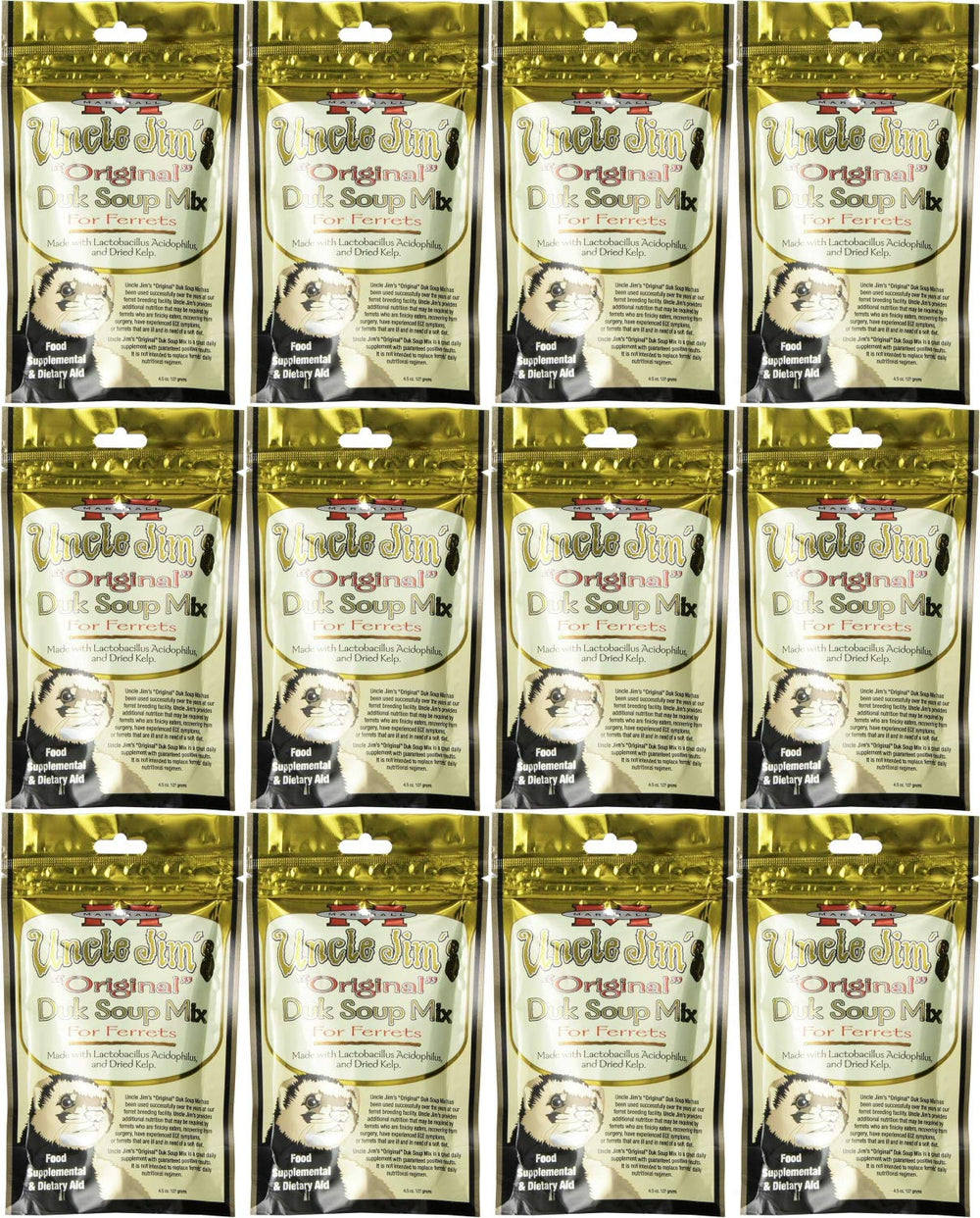 Marshall Uncle Jim's Duk Soup Mix packaging close-up shows convenient storage for meals.
