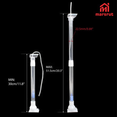 Marsrut uplift-tube length range demonstrates adaptability for different tank heights.