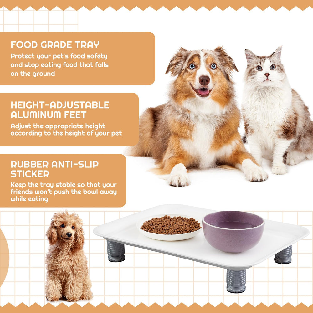 Marsui ant-proof bowl tray elevated-legs demonstrates versatile height for growing cats and dogs