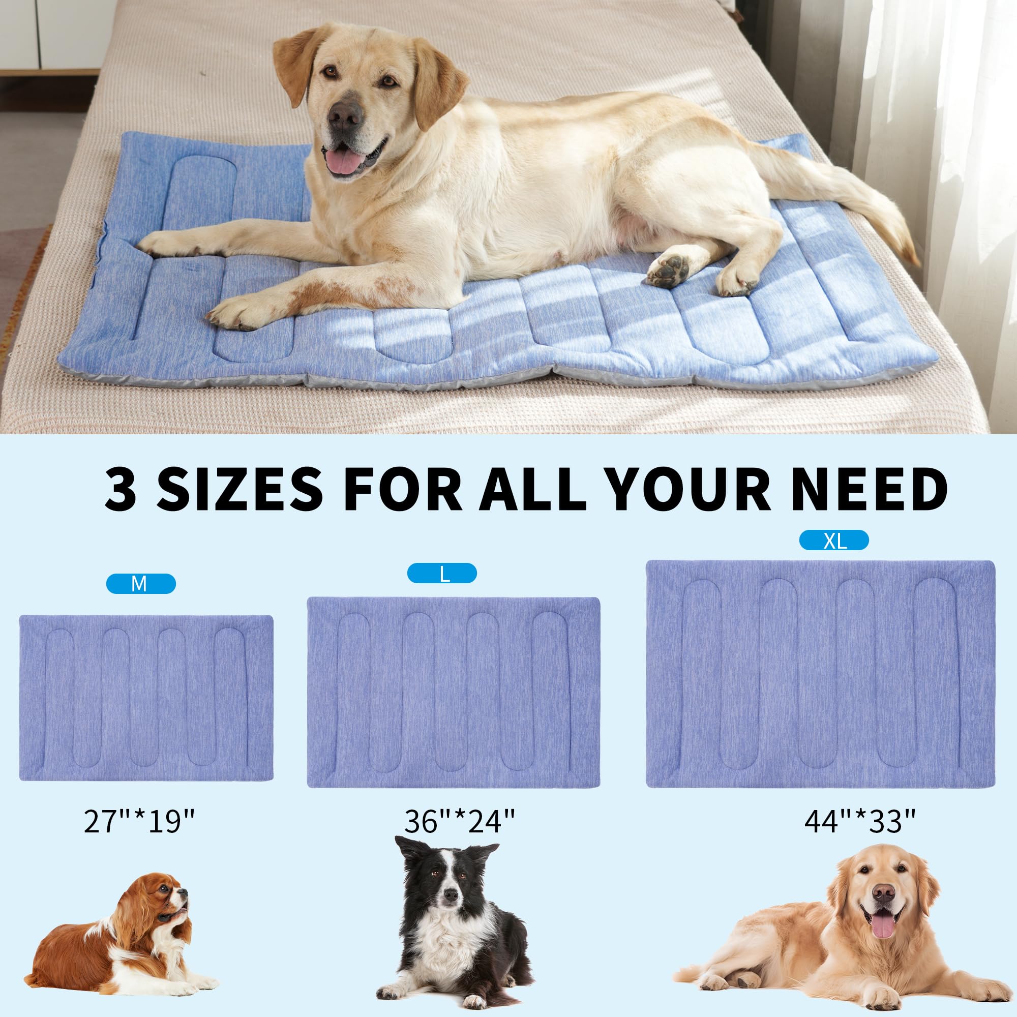 MARUNDA dog cooling mat blue rolled compactly for easy storage