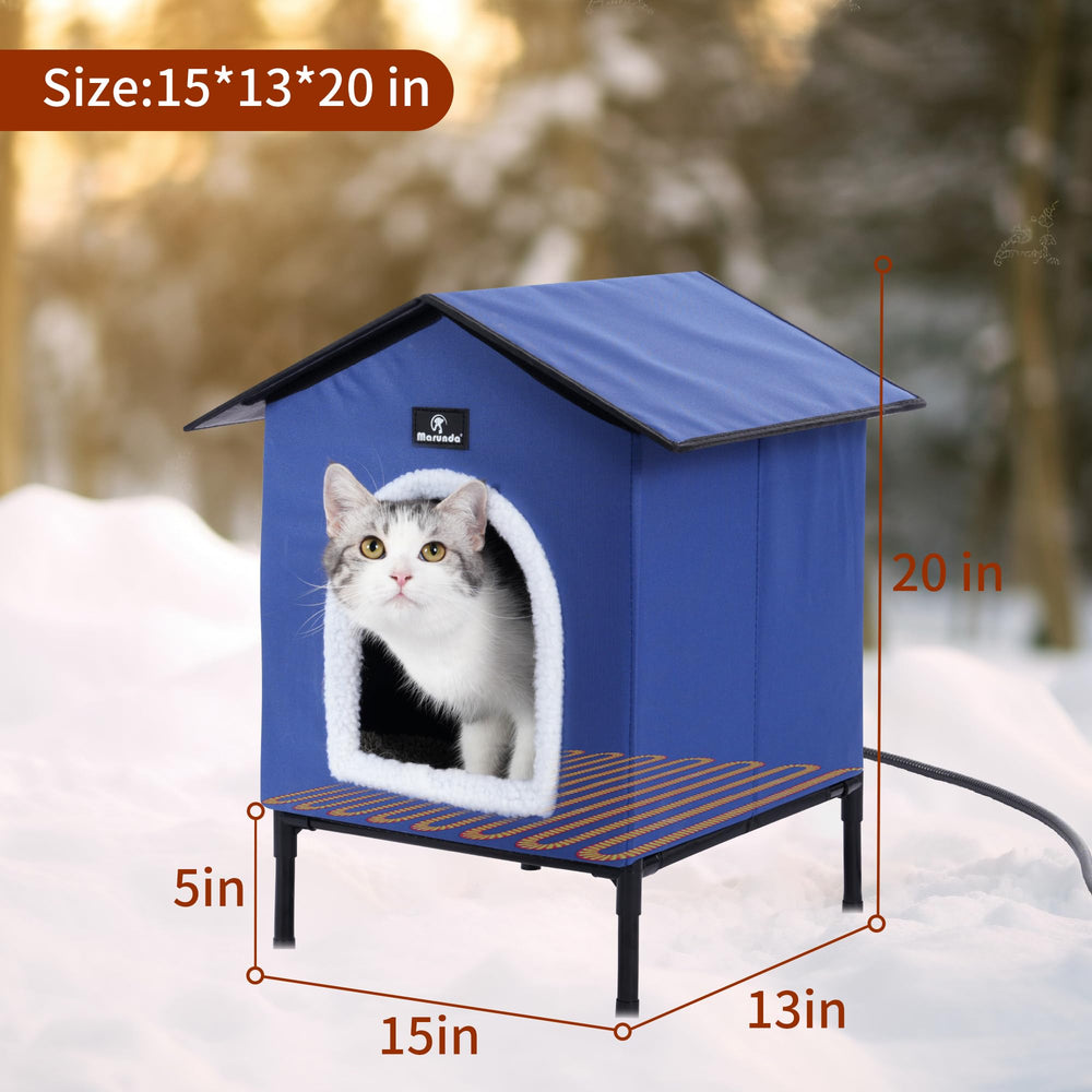 MARUNDA heated cat house durable-construction withstands the elements for longer use.