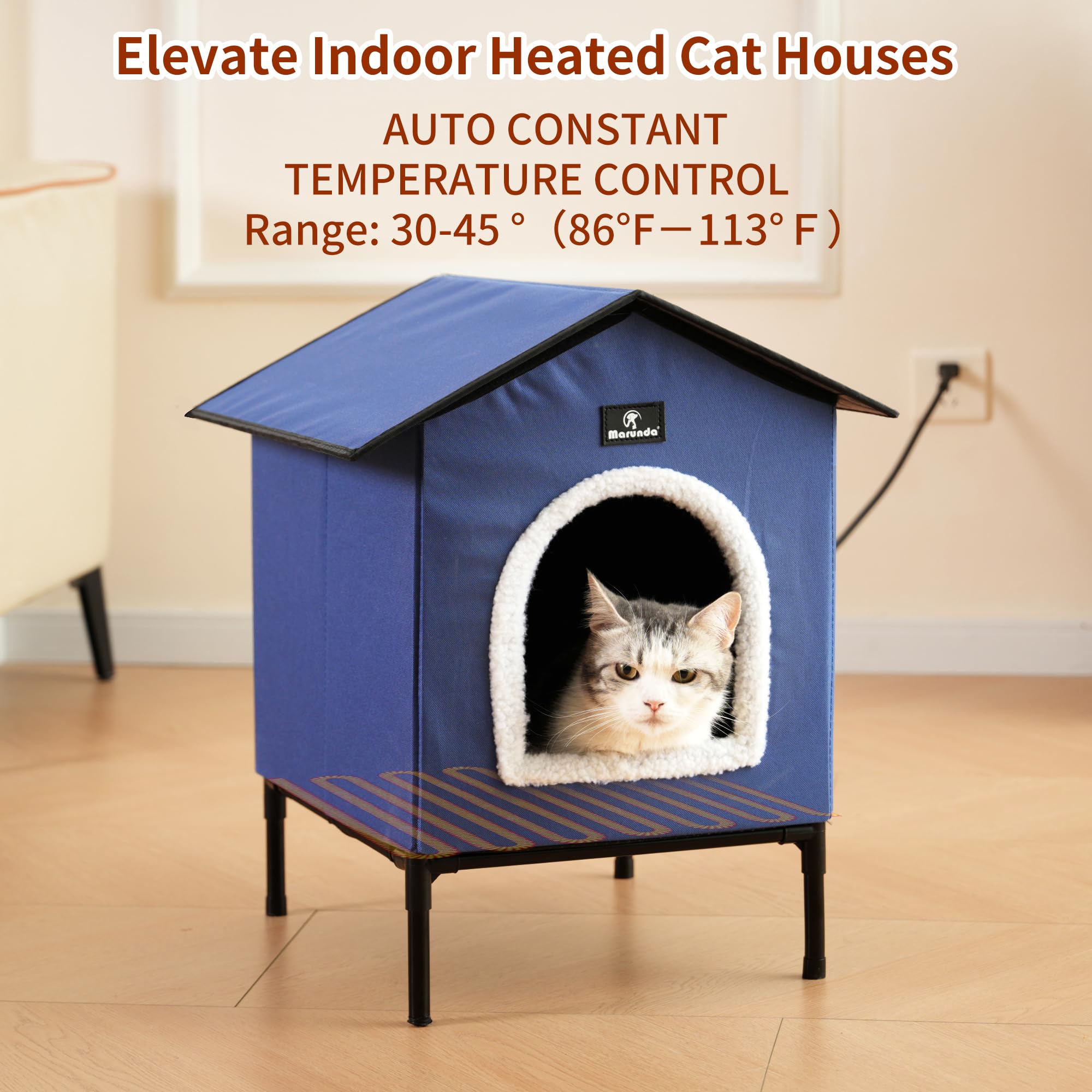 MARUNDA heated cat house easy-assembly allows quick setup for busy owners.