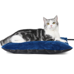 MARUNDA Outdoor Heated Cat Bed close-up of thermostat showing consistent warmth.