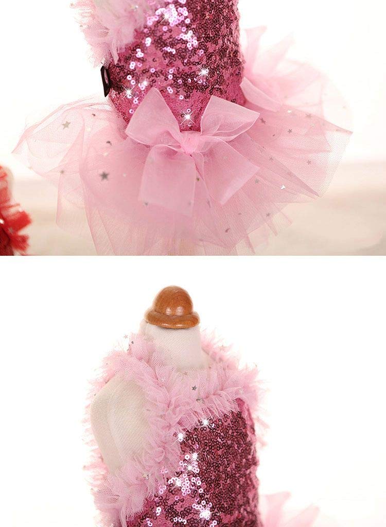 MaruPet dog tutu pink back view, showcases playful style for events.