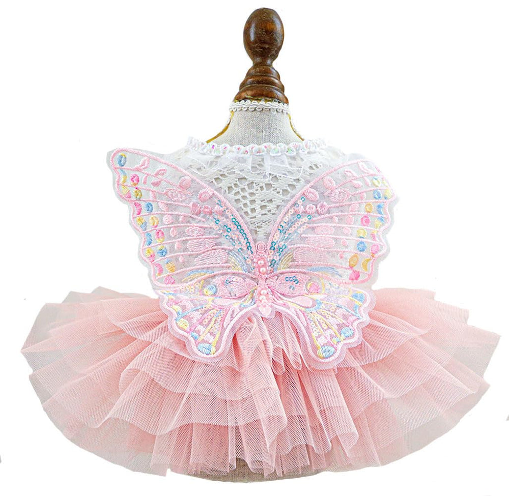 MaruPet fashion sweet puppy blingbling skirt pink for stylish outings and photos