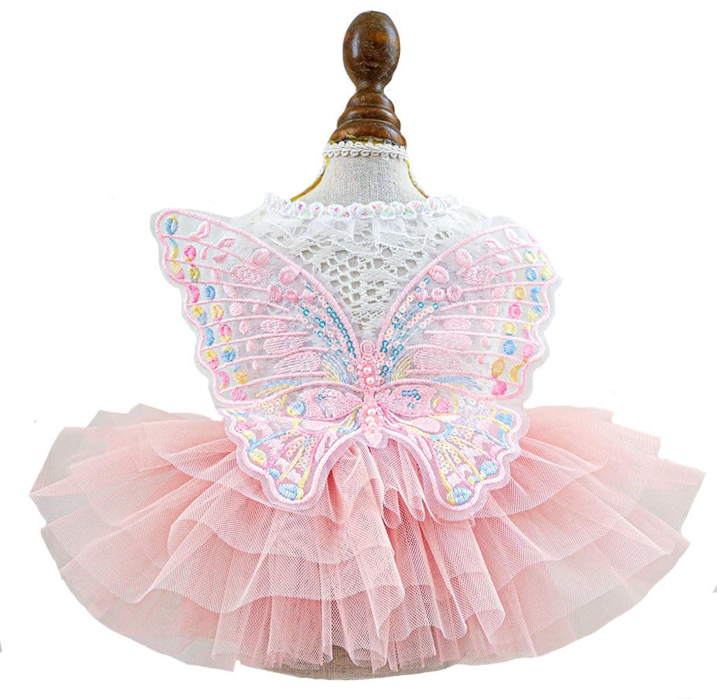 MaruPet fashion sweet puppy blingbling skirt pink for stylish outings and photos