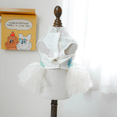 MaruPet sweet puppy dress back view showcasing elegant lace detail