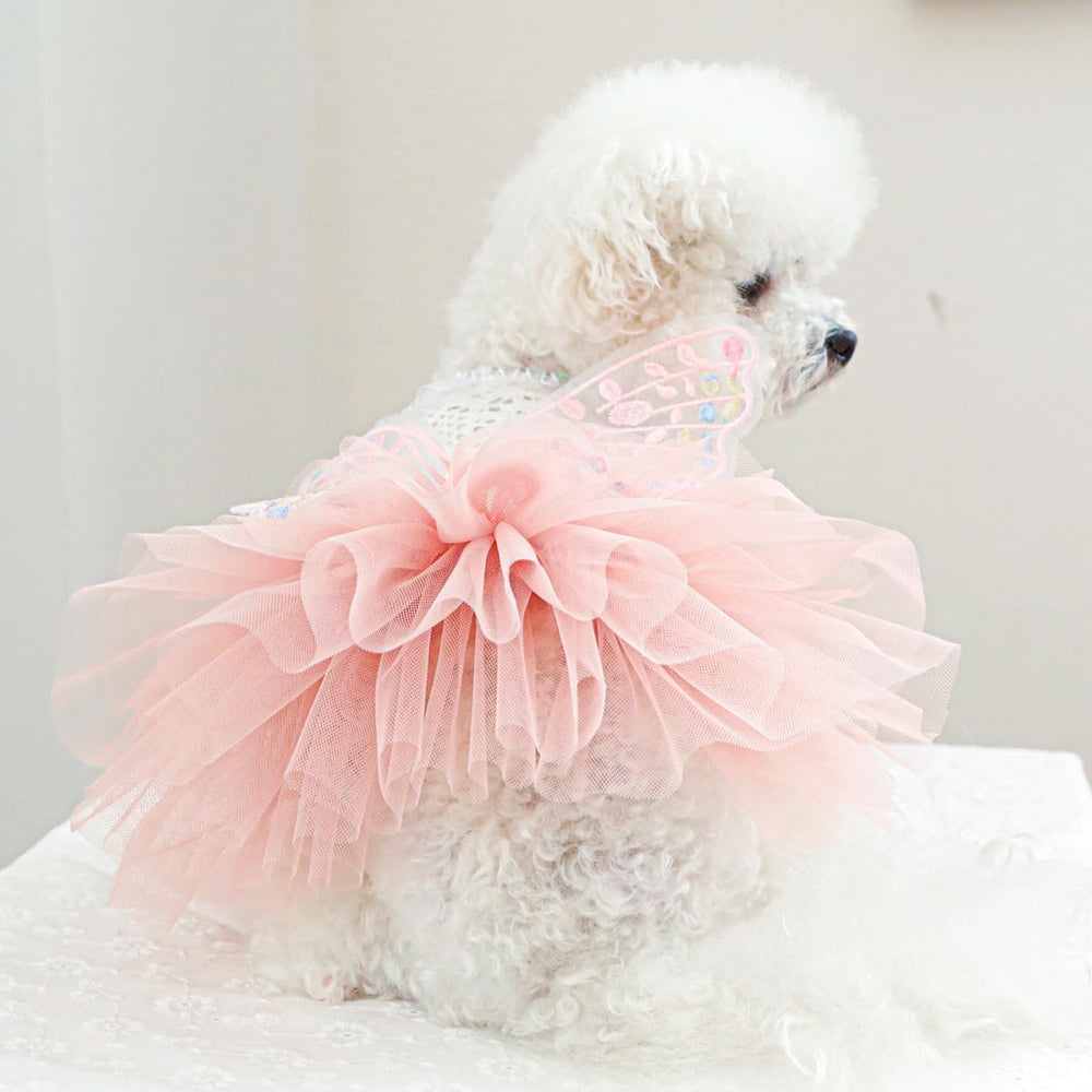 MaruPet party dress on puppy model ready for gatherings.