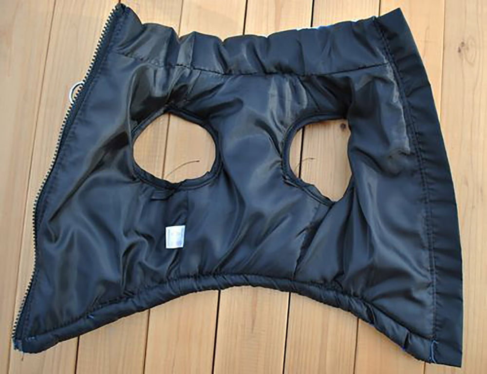 MaruPet Winter Vest front view showcases waterproof, windproof shell for cold walks
