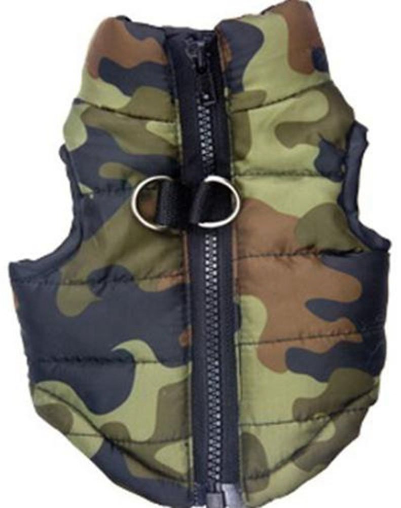 MaruPet Winter Camouflage XS vest front view showing coverage for small dogs and warmth