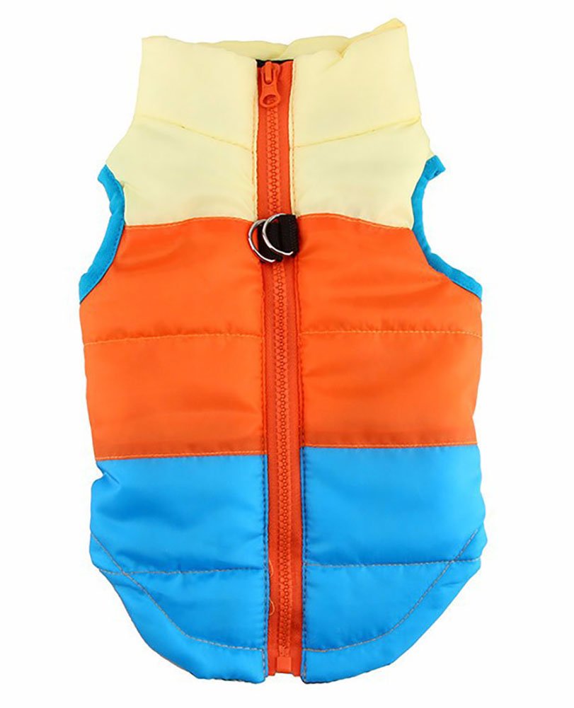 MaruPet winter waterproof vest for dogs in apricot keeps small dogs warm in rain.