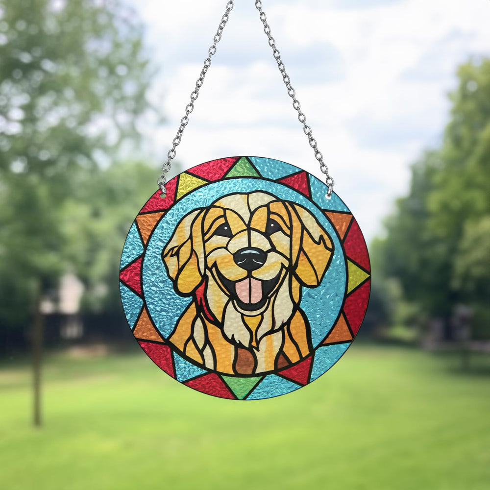 Marwey dog memorial suncatcher diameter 6.3 inches ready for display