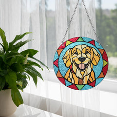 Marwey dog memorial suncatcher showing durable steel frame