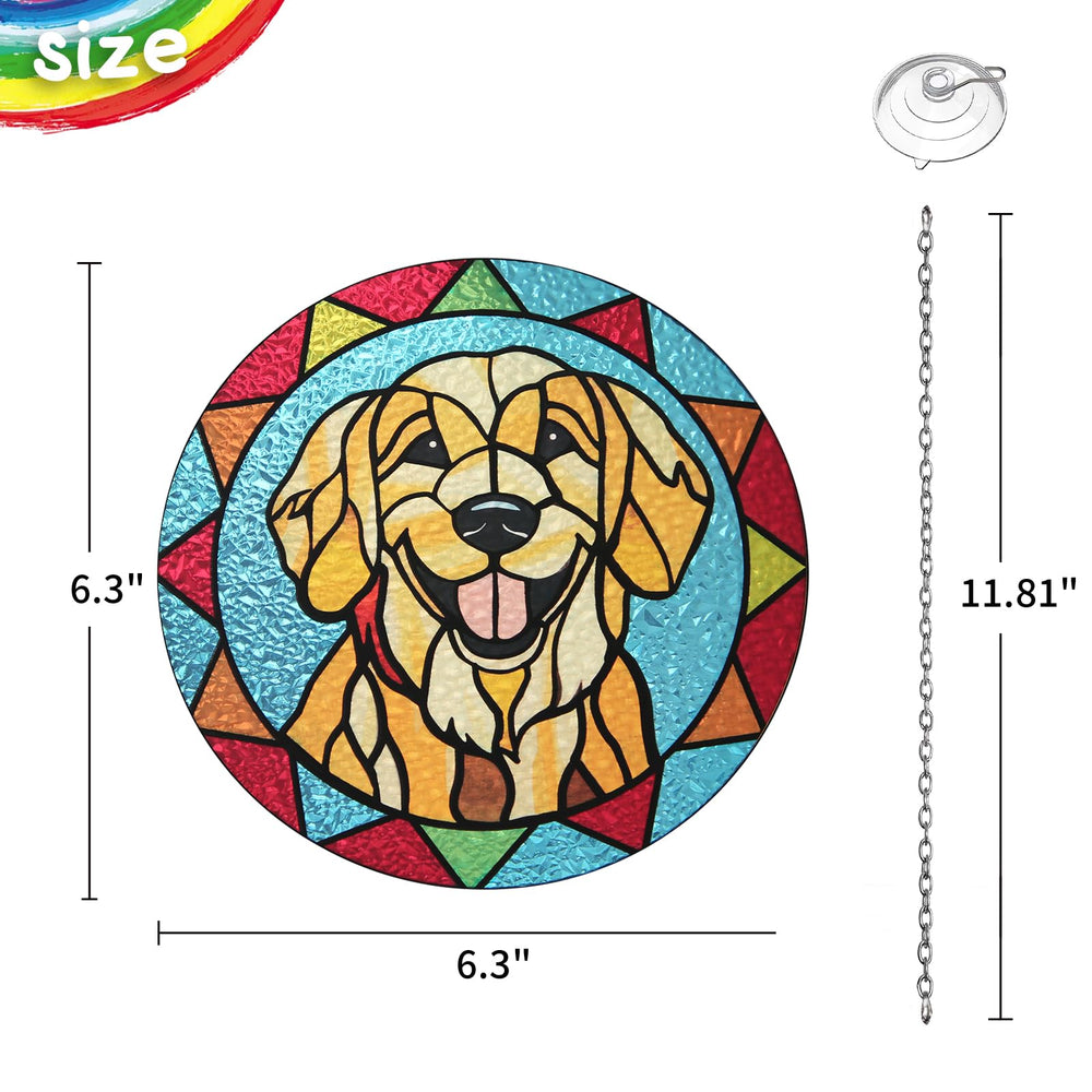 Marwey stained-glass dog ornament for remembrance displays