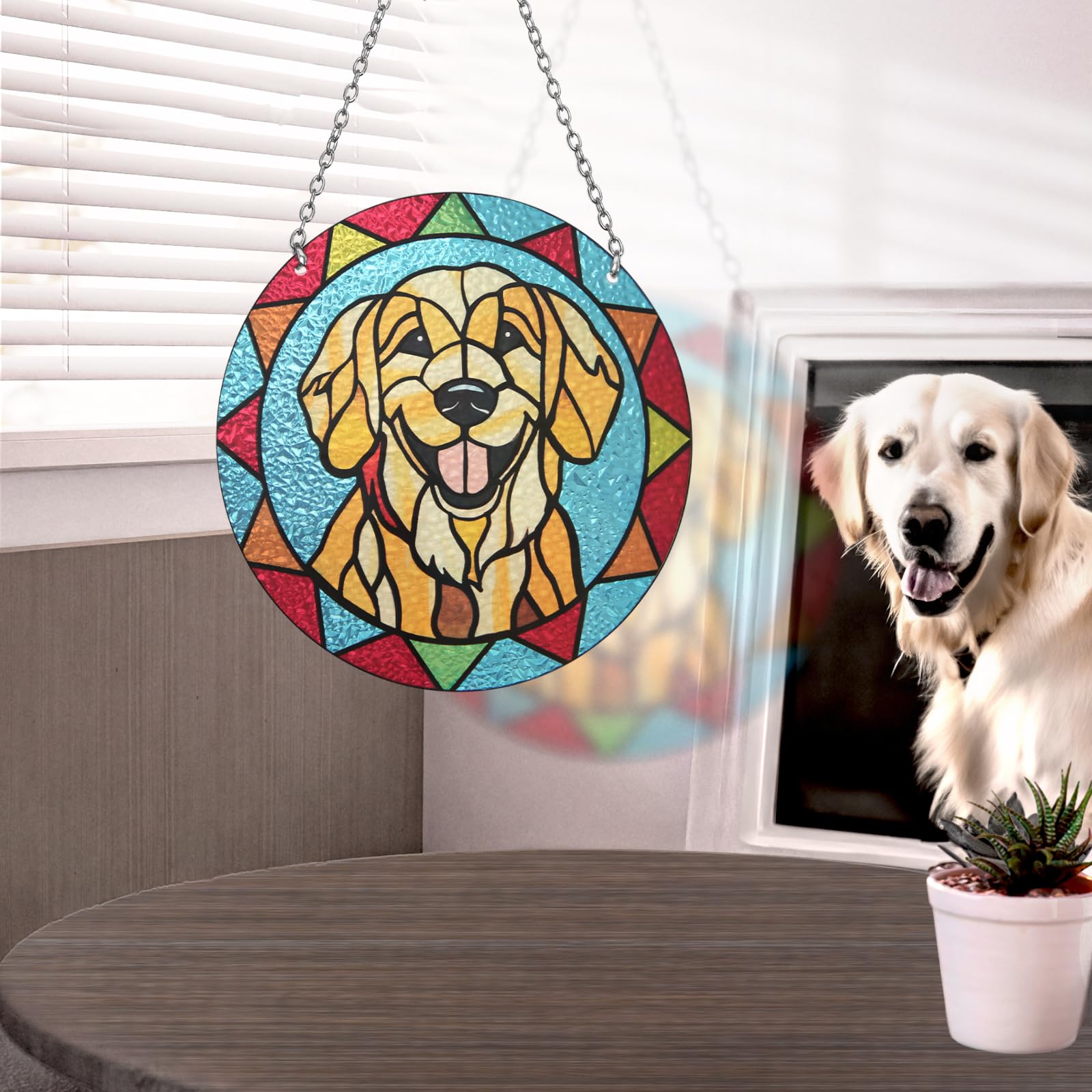 Marwey suncatcher hanging chain and suction hook for versatile placement