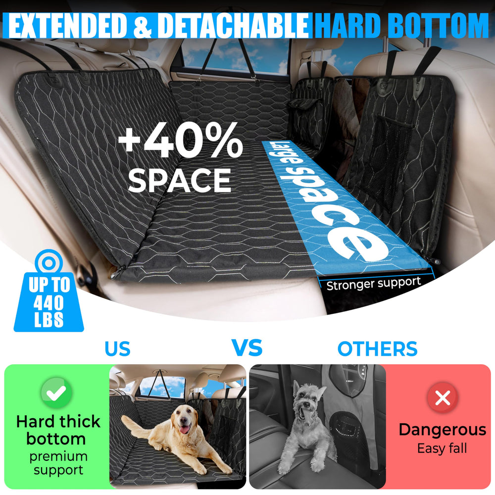 Marzel Goods waterproof dog hammock protects car upholstery from fur and spills