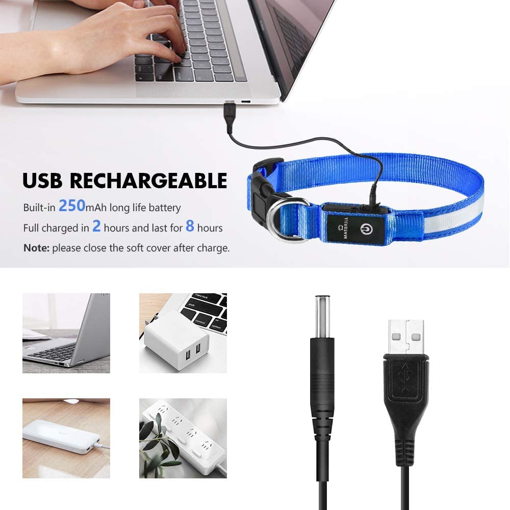 MASBRILL LED dog collar easy-clean durable design for daily use