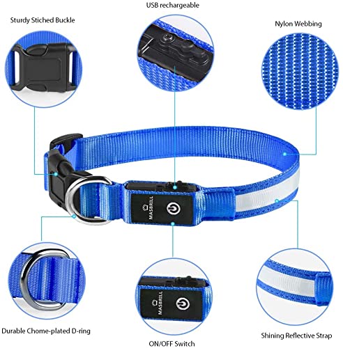 MASBRILL LED dog collar three modes with easy switching