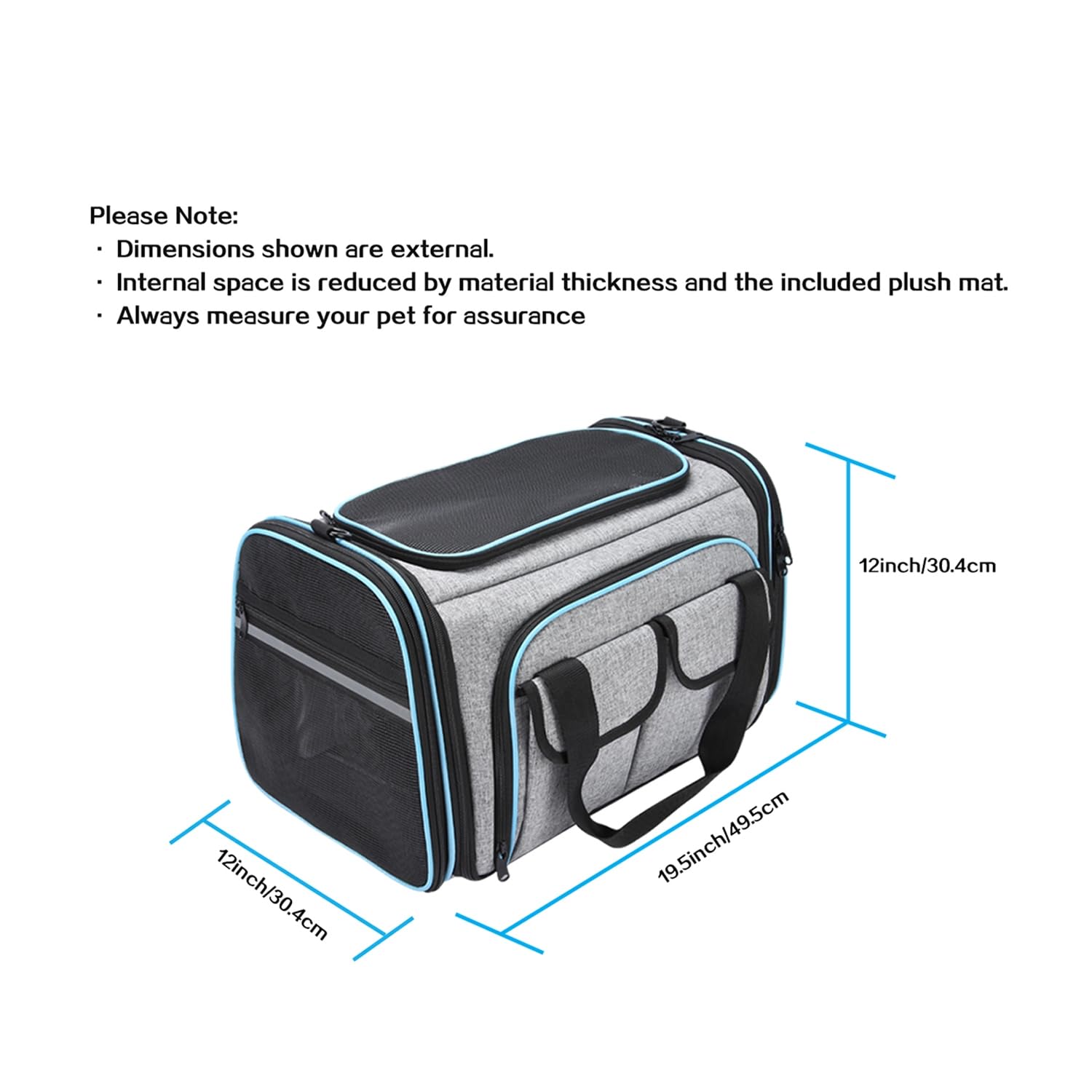 MASKEYON airline carrier with mesh sides for better airflow and visibility.